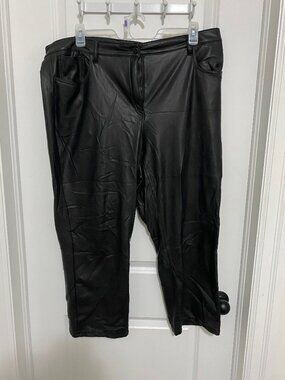 Plus Size Black Faux Leather Pants